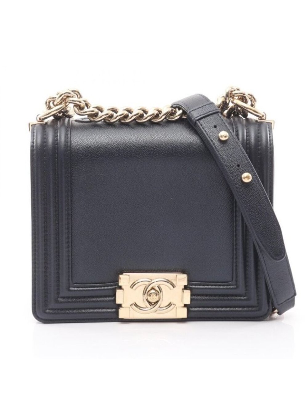 Chanel Shoulder Bag As3018 Navy Leather Chain